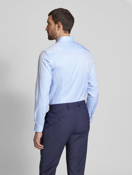 Jake*s Slim fit zakelijk overhemd van twill Lichtblauw - 5