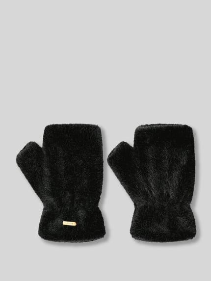 Barts Rękawiczki w stylu mitenek z otwartą koronką model 'Britamu Fingerless' Czarny 1