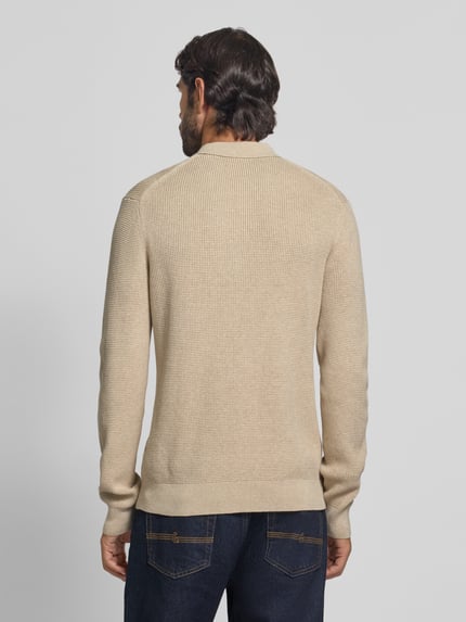 OLYMP Level 5 Gebreide pullover met kentkraag Zand - 5