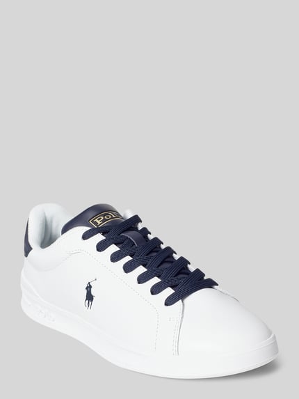 Polo Ralph Lauren Sneakers van echt leer met gestikt logo Wit - 1