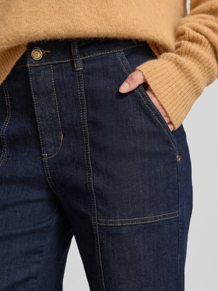 Buena Vista Wide Leg Jeans mit Ziernähten Dunkelblau 3