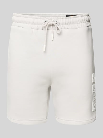 Alpha Industries Sweatshorts met elastische band en tunnelkoord Lichtgrijs - 2