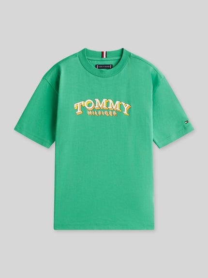 Tommy Hilfiger Kids t-shirt o kroju regular fit z czystej bawełny Zielony 2