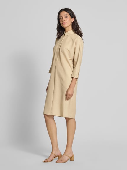 someday. Knielanges Kleid mit Umlegekragen Modell 'Quirve' Sand 1