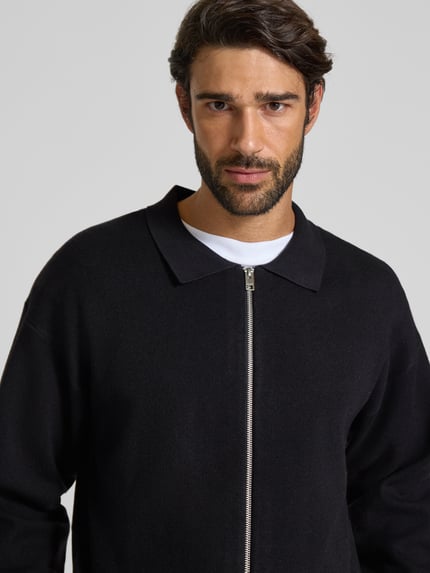 JACK & JONES Premium Gebreid jack met tweewegsritssluiting, model 'BRADFORT' Zwart - 3