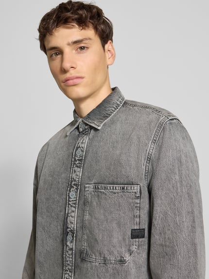 G-Star RAW Vrijetijdsoverhemd in denimlook Antraciet - 3