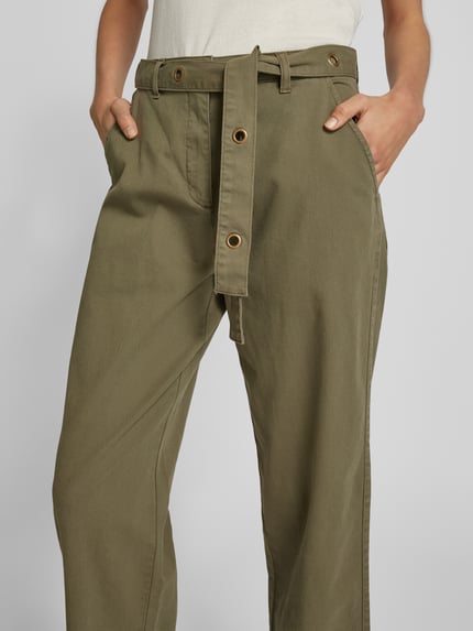 FREE/QUENT Straight leg broek met steekzakken, model 'Pachino' Olijfgroen - 3