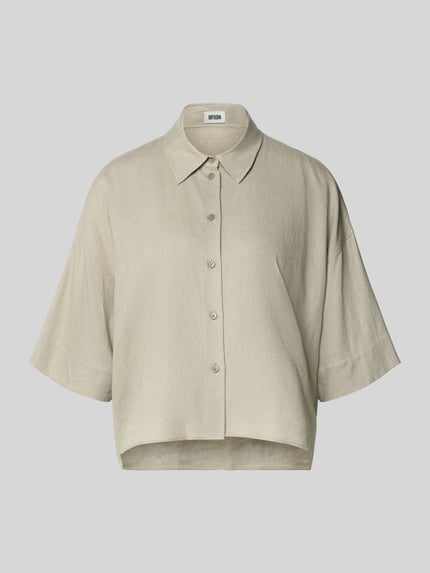 Relaxed Fit Bluse aus Leinen-Viskose-Mix Shop The Look MANNEQUINE
