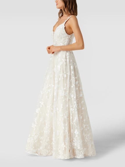 LUXUAR FASHION Brautkleid mit floralen Stickereien Offwhite 4