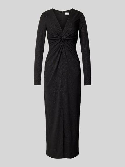 Jake*s Cocktail maxi-jurk met diepe V-hals en met siersteentjes Zwart - 2