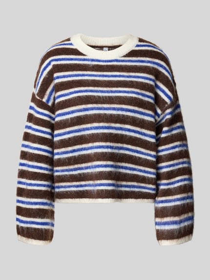 PIECES Pullover aus Schurwolle mit Rundhalsausschnitt Blau 1