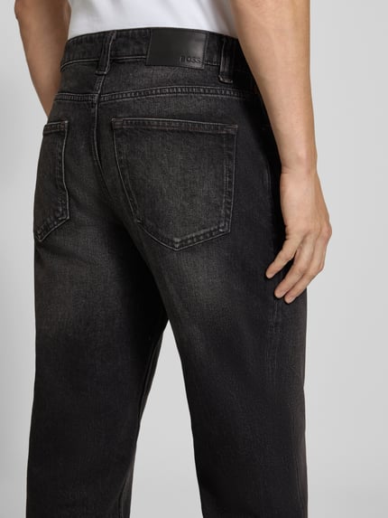 BOSS Orange Jeansy z czystej bawełny z efektami sprania model „Atakamo“ Czarny 3