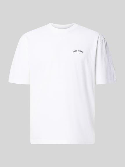 Produktfoto, weißes Regular Fit T-Shirt aus reiner Baumwolle Modell 'John Tee' von Pepe Jeans mit glatter Textur, Herren T-Shirt