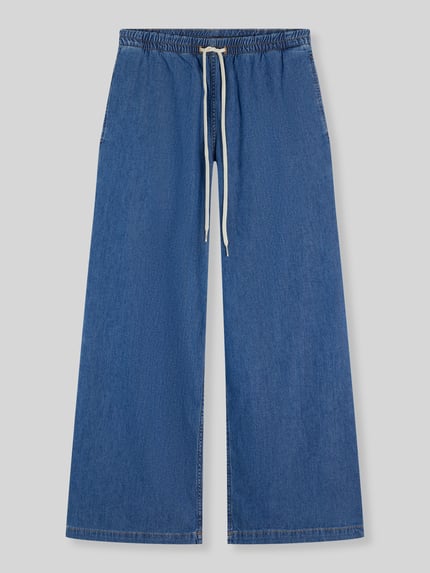 Tommy Hilfiger Jeansy o kroju loose fit z czystej bawełny z tunelem Błękitny melanż 2