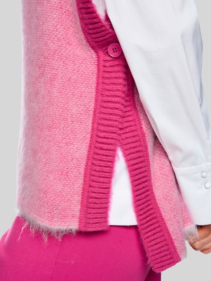 Marc Cain Pullunder aus Schurwolle mit Seitenschlitzen Pink 6