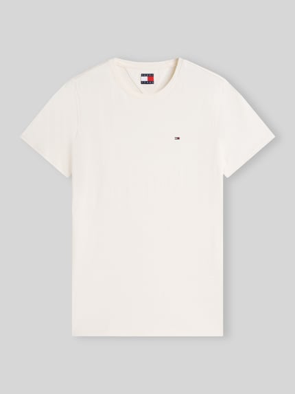Tommy Jeans Regular Fit T-Shirt aus reiner Baumwolle Offwhite 2