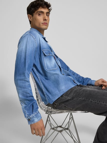 Dsquared2 Koszula jeansowa o kroju regular fit z kieszeniami na piersi Niebieski 3