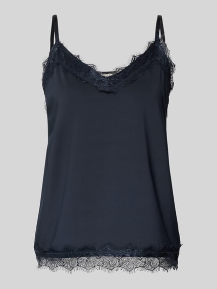 FREE/QUENT Top met kant model 'BICCO' Donkerblauw - 2