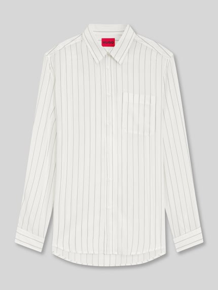HUGO Oversized Freizeithemd aus Lyocell Weiss 2