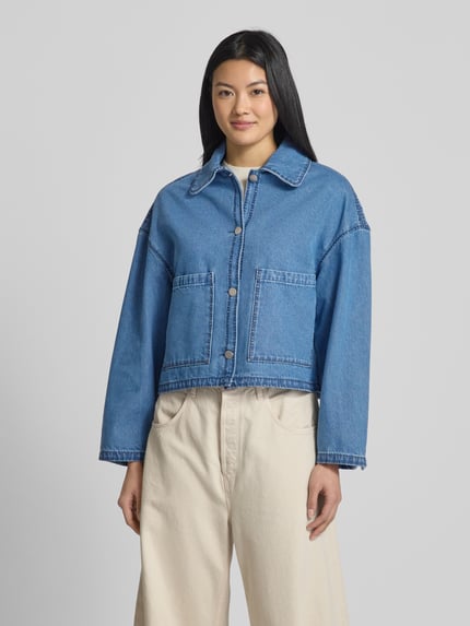 IQ Studio Loose Fit Jeansjacke mit Woll-Anteil Dunkelblau 4