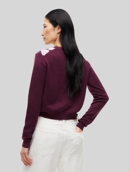 Tommy Jeans Regular Fit Strickjacke aus reiner Baumwolle Bordeaux 5