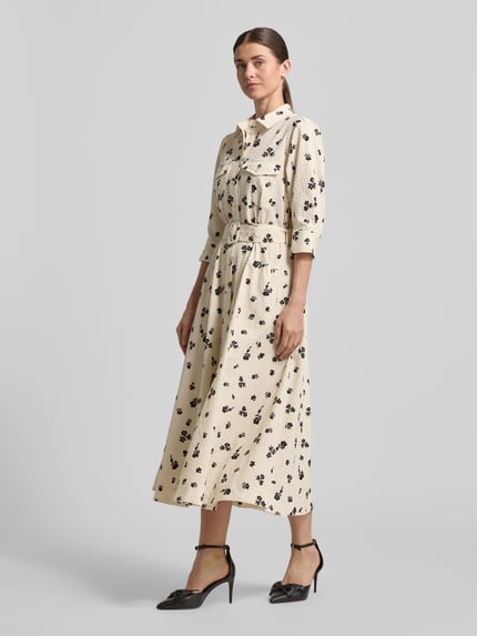 Essentiel Antwerp Tailliertes Blusenkleid mit strukturierter Oberfläche Modell 'JIZO' Offwhite 1
