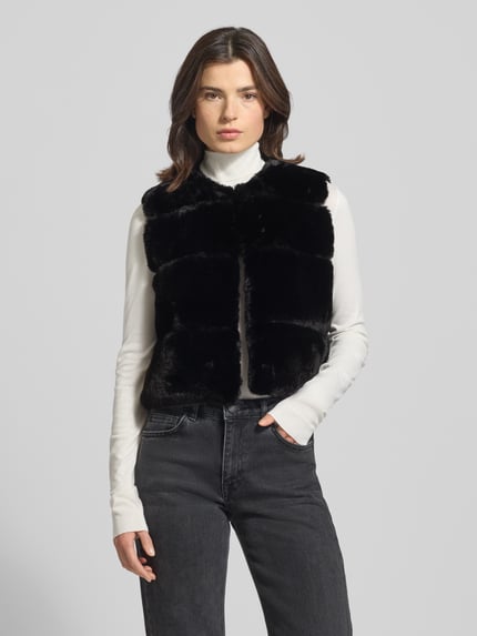 b.young Regular fit gilet van imitatiebont, model 'Askana' Zwart - 4