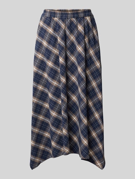 VERO MODA Midi-Rock mit asymmetrischem Saum Modell 'VMTILDA' Dunkelblau Melange 2