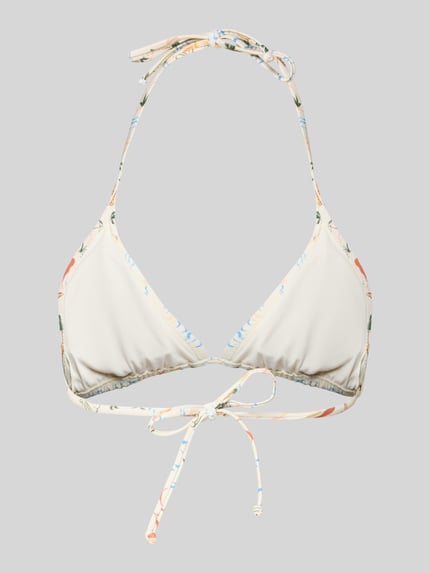 Produktfoto, Bikini-Oberteil mit Allover-Animal-Print von Jake*s Casual, elastyczna mieszanka materiałów, trójkątny kształt, zwierzęcy nadruk na całej powierzchni, wiązanie na szyi