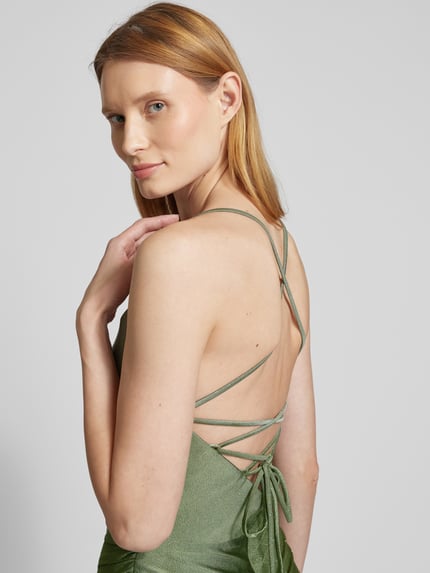LUXUAR FASHION Sukienka wieczorowa z bocznym marszczeniem Jasnozielony 3