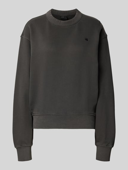 Produktfoto, Relaxed Fit Sweatshirt aus reiner Baumwolle von G-Star RAW, jednokolorowy, dzianina dresowa, z napisem z logo, zakończenia prążkowane