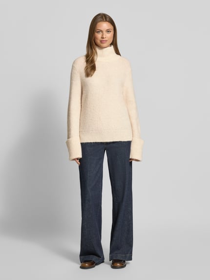 Selected Regular fit coltrui van een mix van wol en alpaca, model 'SIA' Offwhite - 1