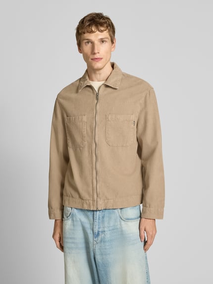 REVIEW Regular Fit Hemdjacke mit Strukturmuster Beige 4