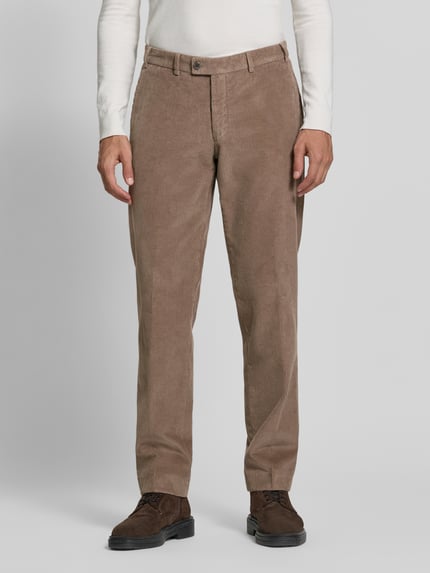Hiltl Regular fit corduroy broek van katoenmix Middengrijs - 4