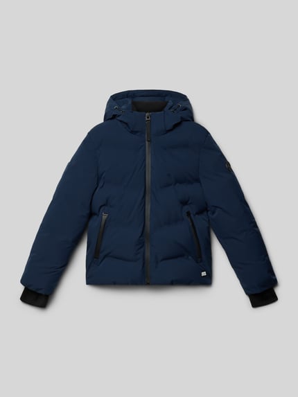 Cars Jeans Regular fit gewatteerd jack met logo-applicatie, model 'Lozzo' Marineblauw - 1