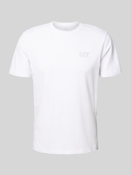 EA7 Emporio Armani T-Shirt mit Label-Print Weiss 2