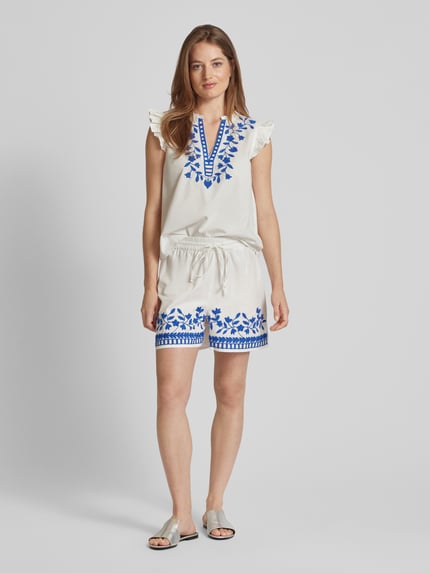 VERO MODA Shorts mit floralem Muster Modell 'VACATION' Weiss 1