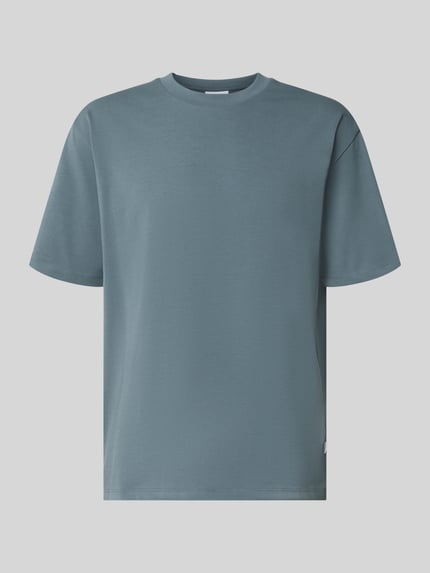 Produktfoto, Oversized T-Shirt aus reiner Baumwolle von Lindbergh in Blau, halbärmelig, leicht überschnittene Schultern, Regular Fit