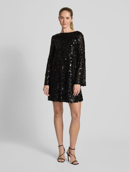 Jake*s Cocktail mini-jurk met all-over pailletten Zwart - 1