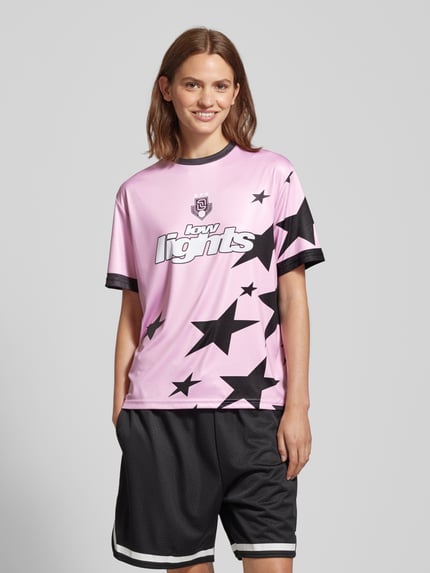 Low Lights Studios T-Shirt mit Label-Details Modell 'ALLSTARS' Pink 4