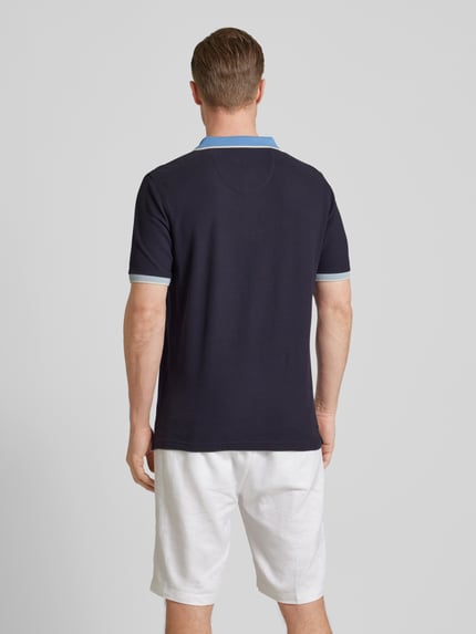 Fynch-Hatton Regular Fit Poloshirt mit Kontrastbesatz Marine Melange 5