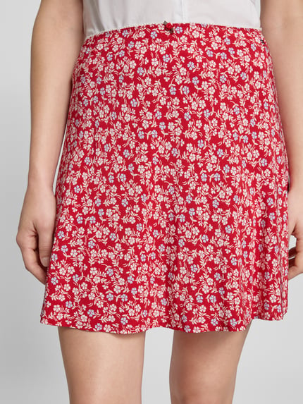 Tommy Jeans Spódnica mini rozkloszowana ze wzorem na całej powierzchni Czerwony 3