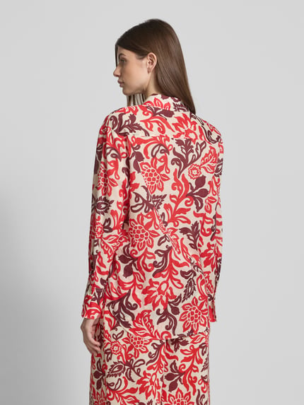 MANGO Regular Fit Bluse im Allover-Look Modell 'JULIA' Rot 5