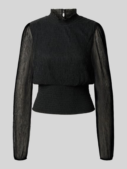 ONLY Cropped Langarmshirt mit Smoketaille Black 1