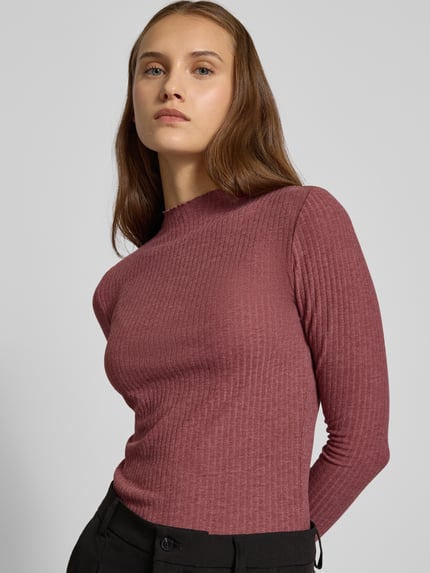 ONLY Slim Fit Langarmshirt mit Viskose-Anteil Modell 'LEMMA' Altrosa 3