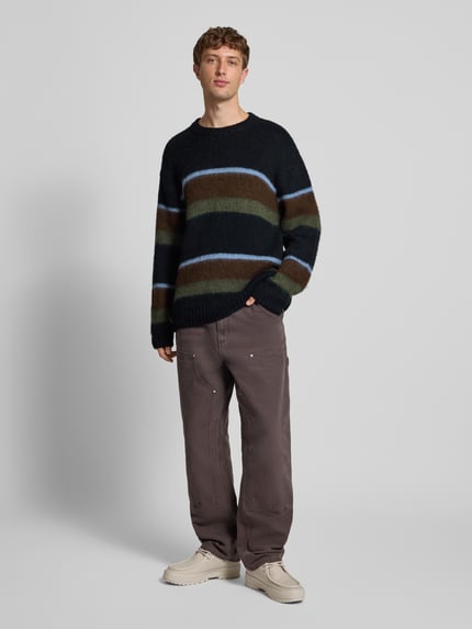 Carhartt Work In Progress Gebreide pullover met ribboorden Donkerbruin - 1