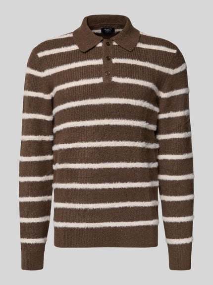 MCNEAL Gebreide pullover met kentkraag Middenbruin - 2