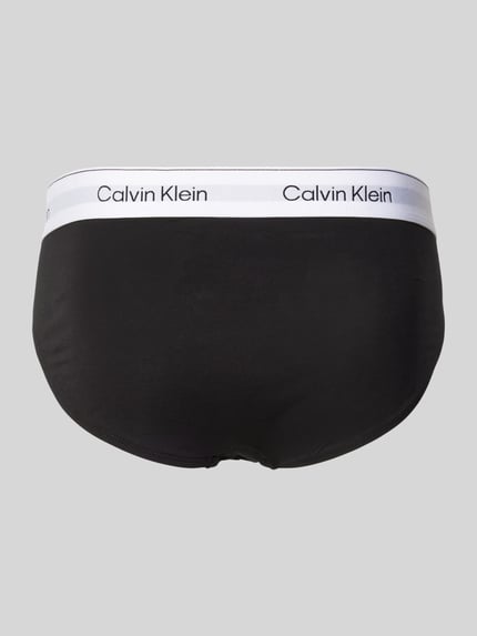 Calvin Klein Underwear Slip mit elastischem Label-Bund im 3er-Pack Black 3