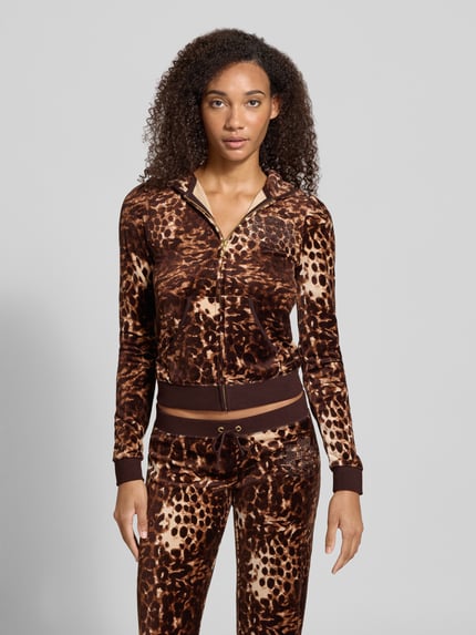 Juicy Couture Sweatjack van mix van katoen en viscose Middenbruin - 4