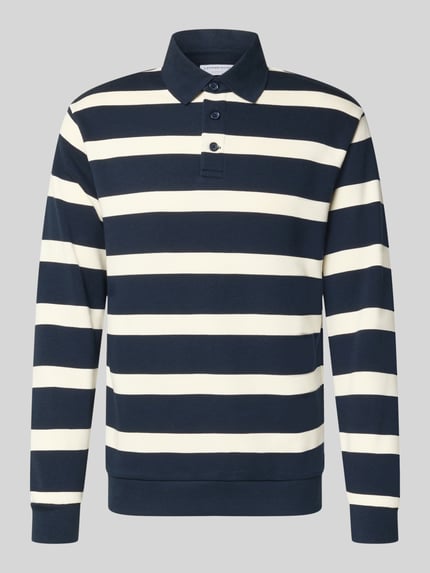 Relaxed Fit Poloshirt mit Streifenmuster Shop The Look MANNEQUINE
